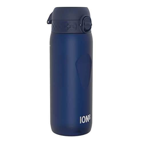 Image of Ion8 Sports Water Bottle, 750 ml/24 oz, Leak Proof, Easy to Open, Secure Lock, Dishwasher Safe, BPA Free, Flip Cover, Carry Handle, Soft Touch Contoured Grip, Easy Clean, Odour Free, Navy