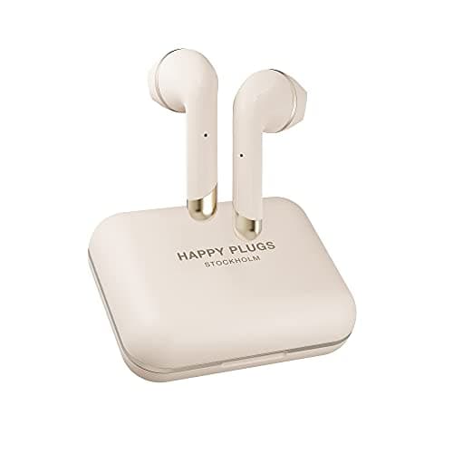 Image of Happy Plugs Air 1 Plus Earbud Wireless Headphones – TRUE WIRELESS – 100dB – Sweat-Resistant – 30 mAh Battery in Each Earphone – 450 mAh Battery in Charging Case – Gold