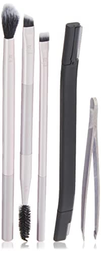 Image of Real Techniques Limited Edition Brush, Blend, and Brow Holiday Kit, Stocking Stuffer, Brow Sculpting, Trimming, and Shaping, 5 Piece Gift Set