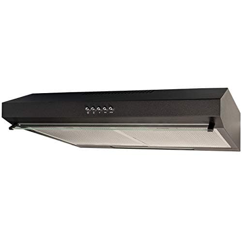 Image of SIA VSR60BL 60cm Visor Cooker Hood, Kitchen Extractor Fan, Under Cabinet Wall Mounted, Top Vented, Black