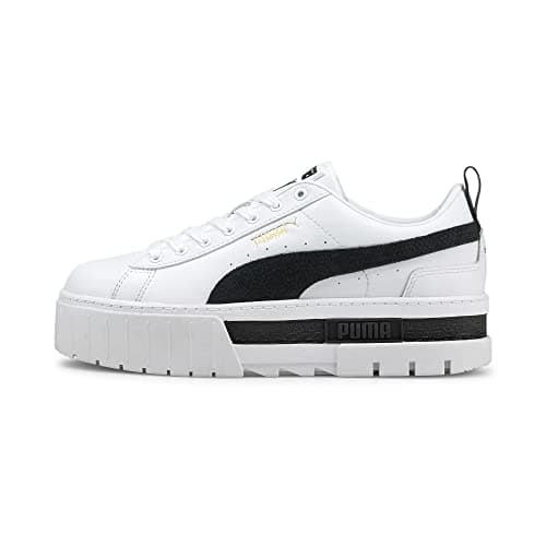 Image of PUMA Women's Mayze Lth Wn's Sneaker, Puma White Puma Black, 8.5 UK