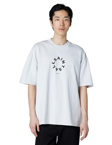 Image of Allsaints Mens Tierra Ss Crew, Cool Grey, XXL