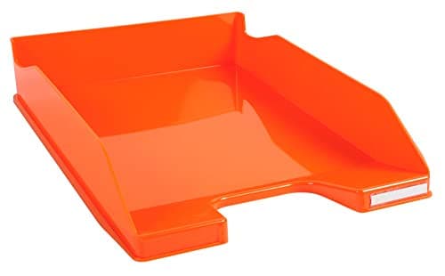 Image of Exacompta - Ref 113288D - Iderama Collection - Letter Tray Combo Midi - 347 x 255 x 65mm in Size, Suitable for A4 Documents, Stackable, Holds Approx. 500 Sheets - Tangerine Glossy