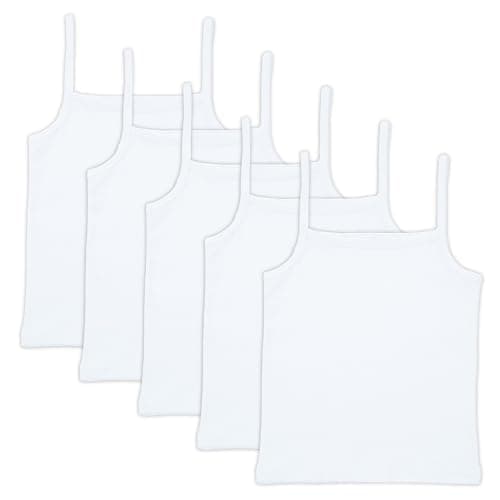 Image of The Essentials Wardrobe Girls TEW 5 Pack Cami Vests - 12/13 YRS - White