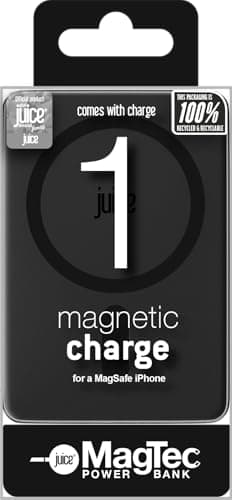 Image of Juice ECO Magnetic Power Bank 5000mAh – MagSafe Portable Charger Fast Charging Battery Pack for iPhone 16, 15, 14, 13, 12 Series, Samsung, USB-C Devices – Small Travel Charging Bank – Black
