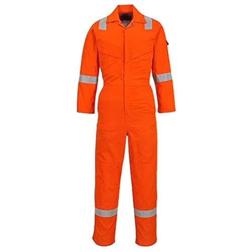 Image of Portwest Flame Resistant Light Weight Anti-Static Coverall 280g, Size: XL, Colour: Orange, FR28ORRXL
