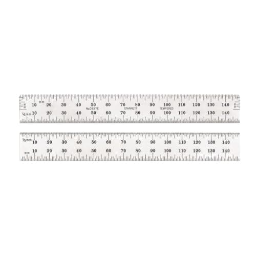 Image of Starrett C637-150 Spring Tempered Steel Rule With Millimetre Graduations, 150mm Length, 19mm Width, 1.2mm Thickness