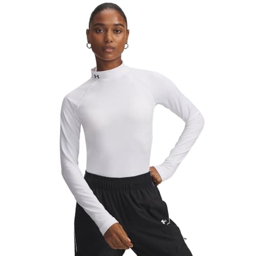 Image of Under Armour Women's UA Authentics Mockneck, Ultra-Warm Polo Neck Top for Women, Thermal Long Sleeve Running Top with Anti-Odour Technology