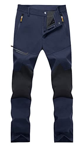 Image of EKLENTSON Men's Trousers Quick Dry Breathable Water-Resistant Walking Trousers Stretch Thin Cargo Work Trousers for Working Navy,40