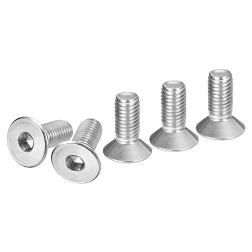 Image of DTGN M10-1.5 x 25mm Flat Head Socket Cap Screws, 10 Pack 304 Stainless Steel Hex Socket Flat Head Screws, Full Thread, Countersunk Bolts