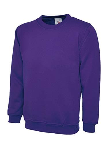 Image of Mad Ink Plain Classic Crewneck Sweatshirt Jumper Top (S, Purple)