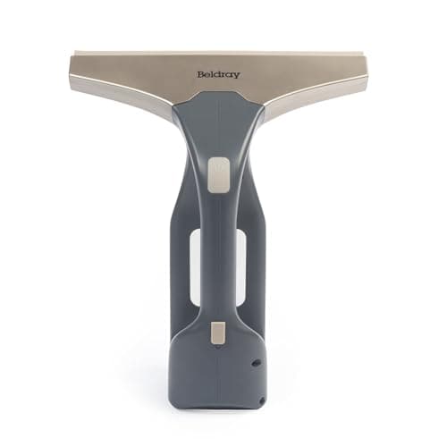 Image of Beldray Cordless Window Vacuum Plus – Handheld & Rechargeable Vac for Streak Free Windows, Mirrors & Glass Cleaning, 100 ml Removable Water Tank, Includes Spray Bottle & Wipe Pad, Titanium, BEL01985