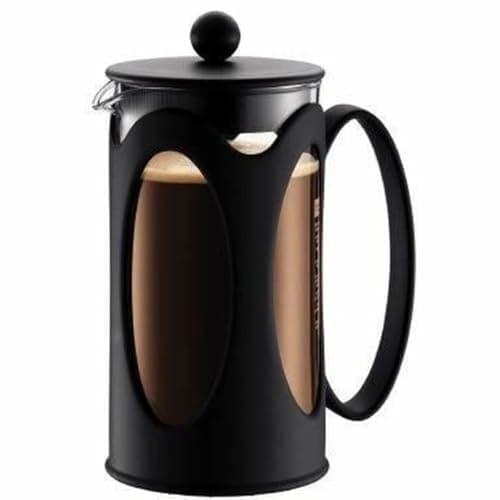 Image of Bodum Kenya French Press - 1L / 8 Cups Coffee Maker - Heat-Resistant Borosilicate Glass & Stainless Steel - Dishwasher Safe Cafetiere - Made in Portugal