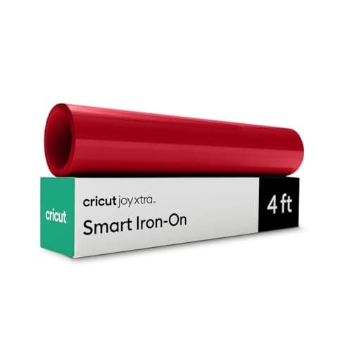 Image of Cricut Joy Xtra Smart HTV Heat Transfer Vinyl | 1.2 m | Red | Iron-On HTV Vinyl for Fabric, Ideal for Custom T-Shirts, Bags & DIY Projects