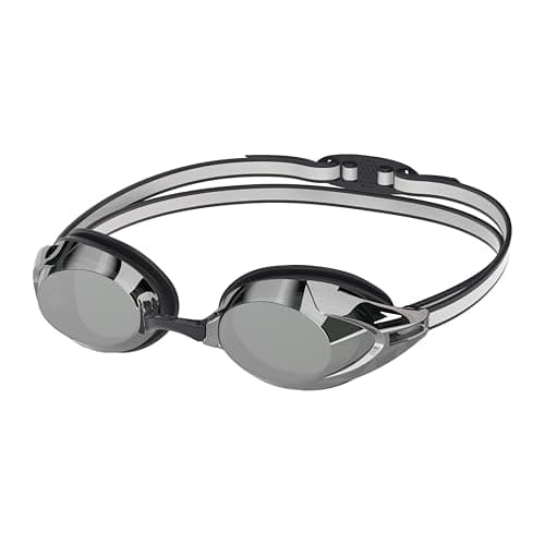 Image of Speedo Unisex-Adult Vanquisher 3.0 Mirrored Goggles | Swim | Enhanced Vision, S&S Black, One Size