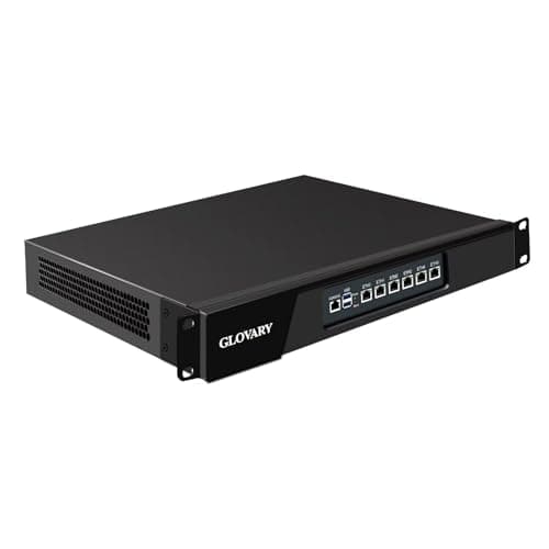Image of Glovary 1U N100 Firewall Hardware, 6 x i226V 2.5GbE LAN Router PC, DDR5 8GB RAM 512GB SSD, 19 Inch Network Rackmount Appliance, AES-NI, OPNsense, 2USB3.0, HD + VGA Dual Display, Console