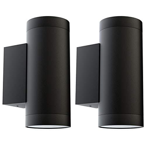 Image of Klighten 2 pcs Black Outdoor Wall Light IP65 Up Down Outside Wall Lighting Modern Aluminum Wall Lamp for Garden Entrance Corridor Courtyard, Socket GU10, Bulb not Included