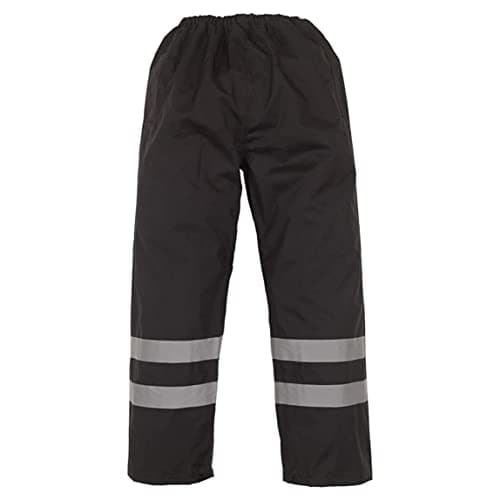 Image of Yoko Mens Hi-Vis Waterproof Contractor Over Trousers (Pack Of 2) (M) (Black)