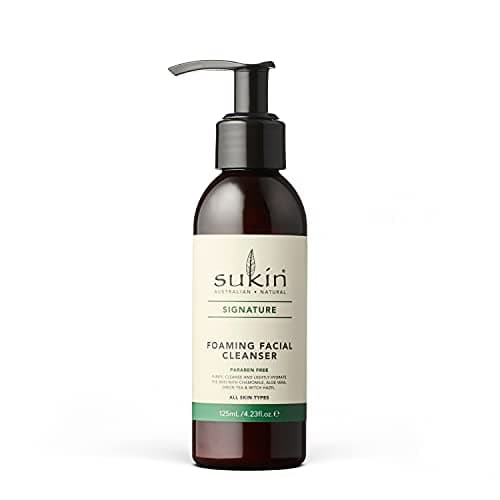 Image of Sukin Signature Foaming Facial Cleanser 125ml - with Witch Hazel & Green Tea; cruelty free & vegan friendly - gently cleanses skin, removes make-up, dirt build-up and sebum.