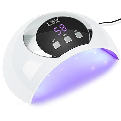 Image of 54W UV LED Nail Lamp for Gel Nails, Portable Nail Dryer with Low Heat Mode, 3 Timer Settings & Auto Sensor, LCD Display, USB Powered for Home DIY Manicure