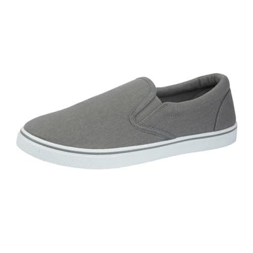 Image of Mens Slip On Sneakers Canvas Espadrilles Deck Plimsolls Trainers Pumps Shoe Grey UK Size 10
