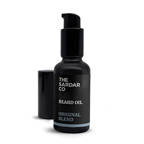 Image of THE SARDAR CO Original Blend Beard Oil – Deep Hydration & Conditioning – Sandalwood, Bergamot, Sweet Orange & Black Pepper – Organic Argan & Jojoba for Growth & Softness – 30ml