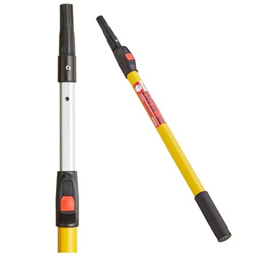 Image of ProDec 2' - 4' (0.6-1.2m) Button Lock Fibreglass & Aluminium Extension Pole for Paint Roller Frames,Gives Extended Reach Compatible with Screw & Push Fit Frames,2 feet - 4 feet Trade Professional Pole