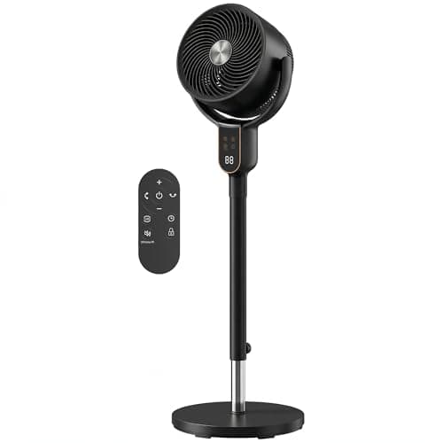 Image of HOMCOM 20 dB Silent Standing Fan for Bedroom, 42" Pedestal Fan with 70° Oscillating, 90° Vertical Tilt, 8 Speeds, Remote Control, 12H Timer, Adjustable Height, Child Lock, Black