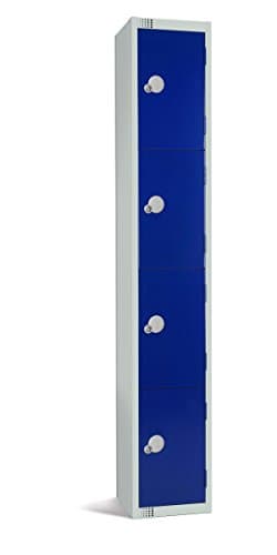 Image of The Products Store Four Door Compartment Locker - School Work Gym Storage Locker 1800mm H x 300mm W x 300mm D - BLUE