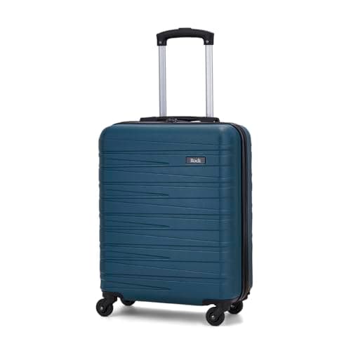 Image of Rock Seattle Small Hard Shell Cabin Suitcase in Teal - Telescopic Handle, Impact-Resistant Material - 55x40x20cm 34L Capacity