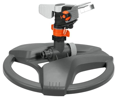 Image of Gardena Premium Full or Part Circle Pulse Sprinkler (on a plastic sled): Premium sprinkler for watering large areas of up to 490 m², infinite range adjustment up to 12.5 m (8135-20)