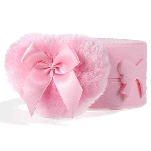 Image of Sibba Body Cosmetic Puff and Container, 2.5'' Fluffy Soft Cosmetic Puff, Small Bow Dusting Powders Puffy for Body Powders, Quick Even Application, Pink