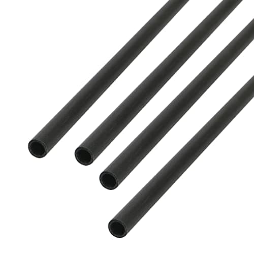Image of Ohamtes 4Pcs OD 4mm ID 3mm Carbon Fiber Tube, Hollow Frosted Tube Length 200mm, Used for Kite, Remote Control Aircraft, DIY Article Frame or Support Rod