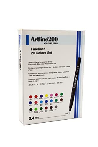 Image of Artline 200 Fineliners Technical Drawing Pens - Pack 20