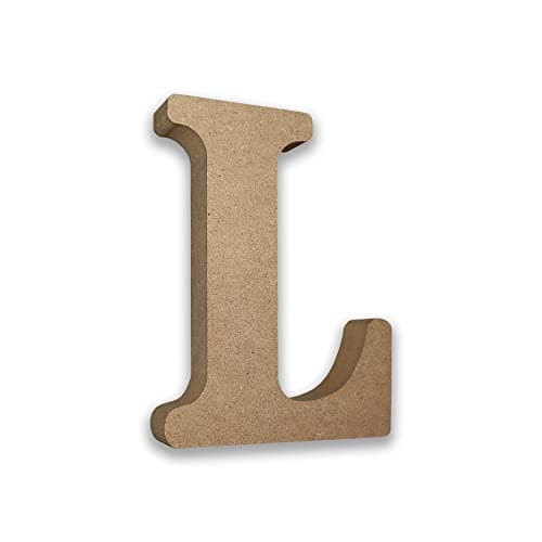 Image of MDF Letters Wooden Letters for Crafts MDF Letter L (Large 13cm High x 2cm Deep) Large Free Standing Wooden for Crafts Personalised Names & Decor - (Letter L)