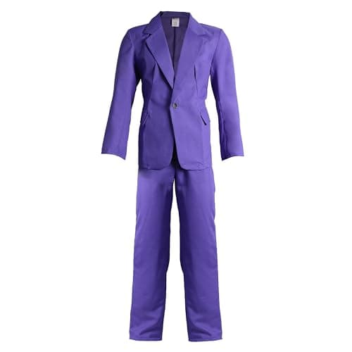 Image of Mens Purple Suit Costume - Large - Purple Jacket with Buttons and Matching Trousers - Adults Fun Rock Icon Book Week World Book Day Halloween Fancy Dress Costume