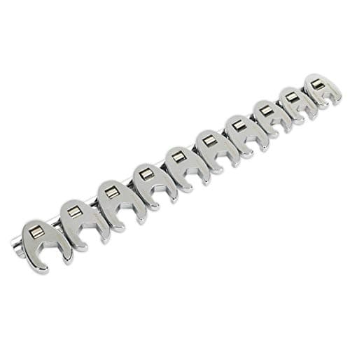 Image of Sealey Ak598 Crow's Foot Spanner Set 10Pc 3/8Sq Drive - Metric