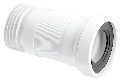 Image of McAlpine Flexible WC Connector WC-F26R - 97-107mm Inlet x 4in/110mm Outlet Flexible WC Connector (Long Length). - Length Closed: 170mm - Length Extended: 410mm