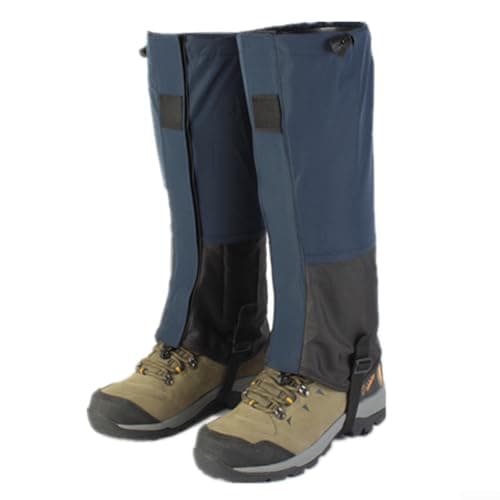 Image of Honseadek Outdoor Gaiters: Water Resistant Leg Protectors with Adjustable Buckle for Hiking, Skiing, Hunting and Climbing in Snow, Mud and Rain(Blue)