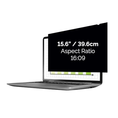 Image of Fellowes PrivaScreen™ Black Out Privacy Filter Anti Glare Screen Protector for Laptop 15.6" Inches (16:9 Aspect Ratio) 345 x 194mm - Easy Attach & Removal with Quick Reveal Tabs