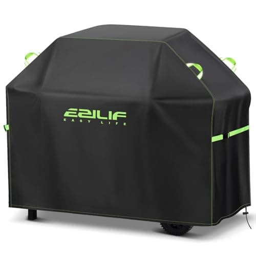 Image of Ezilif Barbecue Covers, 165x70x125cm BBQ Covers Waterproof 420D Oxford Heavy Duty Large with Windproof Buckle and Reflective Handle, UV Tear-Resistant Gas BBQ Cover for Weber, Char Broil, Nexgrill