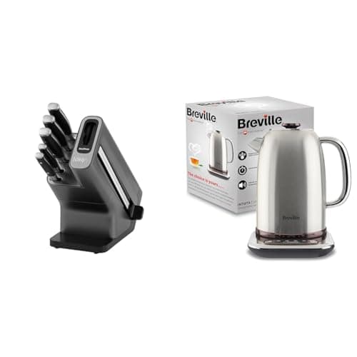 Image of Ninja Foodi StaySharp Knife Block with Integrated Sharpener, 5-Piece Knife Set Includes Chef Knife & Breville Temperature Select Electric Kettle | 1.7 L | 3kW Fast Boil