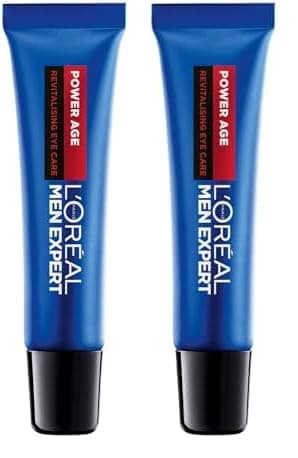 Image of L'Oréal Men Expert Men's Eye Cream, Hyaluronic Acid Eye Care for Ageing, For Dry & Dull Skin, Power Age, 15ml (Pack of 2)