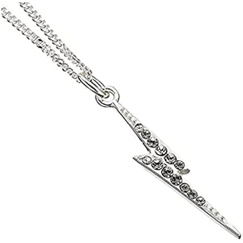 Image of Harry Potter Sterling Silver Lightening Bolt Crystal Necklace by The Carat Shop