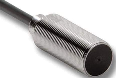 Image of Omron E2B-M18KS08-WP-B1 2M Inductive Proximity Sensor, Barrel, PNP Output, 8 mm Detection, IP67, M18 x 1