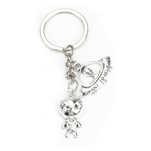 Image of Tranbath Minimalist Spaceship Alien Keychain Zinc Alloy, Creative Bag Charm Keyring for Gifts, Good Friend, Girlfriend, Boyfriend, Birthday Presents, Travel Accessories for Women