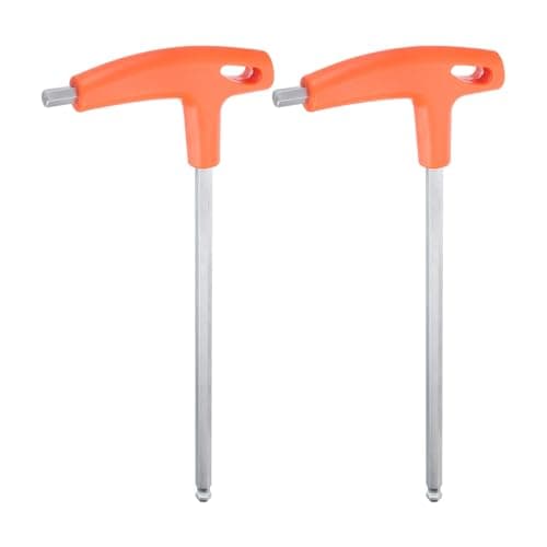 Image of sourcing map 2pcs T-Handle Ball End Hex Key Wrench 8mm Metric CR-V T-Key Inner Hexagon Wrenches Spanner Repair Tool for Automotive Household Maintenance, Orange