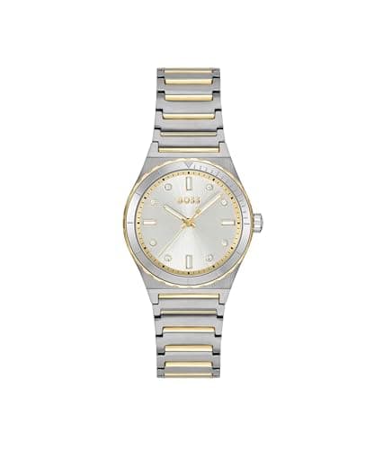 Image of BOSS Three Hand Quartz Movement Watch for Women Candor Ladies Sport Collection with Two-Tone Stainless Steel Bracelet - 1502790