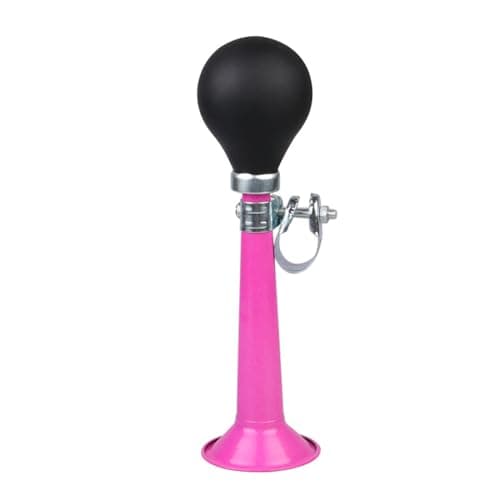 Image of Cycling Classic Air Horn 2.2 inch Metal Bike Horn Traditional Portable Cycling Bicycle Hooter Bugle Trumpet Squeeze Rubber Bulb for Most Bicycles Recreational vehicles (pink)