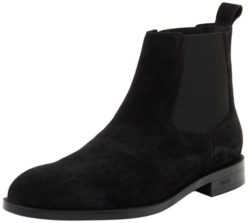 Image of BOSS Men's Tayil Cheb Sdn Chelsea Boots, Black, 10 UK